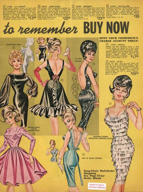 60s Wiggle Dress, 50s Fashion Magazine, 1960s Women, Vintage Evening Gowns, Frederick’s Of Hollywood, Best Gowns, Super Suit, 20th Century Fashion, Jersey Boys