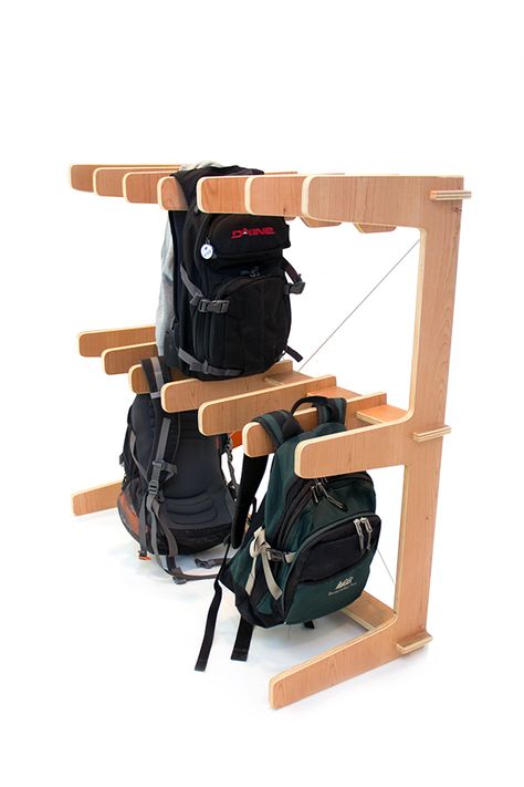 Backpack storage solution for a special needs classroom. Backpack Storage For Classroom, Rucksack Storage Ideas, Backpacks Storage Ideas, Diy Bookbag Storage, Backpack Hanger Ideas, Backpack Organization Closet, Classroom Backpack Storage Ideas, Classroom Backpack Storage, Backpack Hanging Ideas