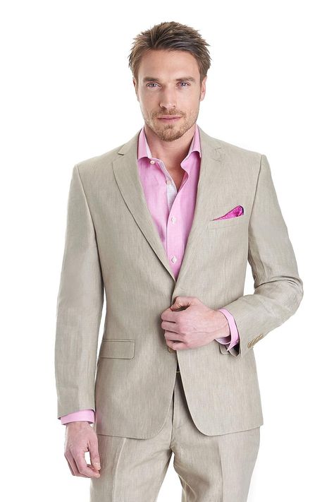 Pink Shirt Men, Beige Suit, Cream Suit, Beige Wedding, Beige Suits, Wedding Outfit Men, Wedding Dress Men, Paris Mode, Suit Men