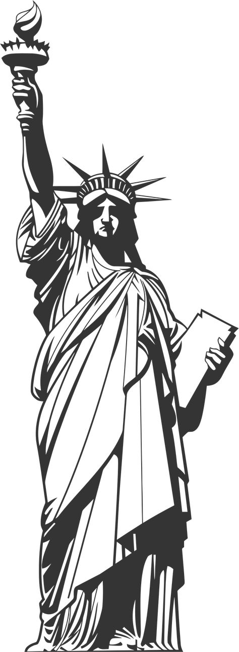 Statue Of Liberty Line Art by GDJ Statue Of Liberty Drawing, Statue Of Liberty Tattoo, Liberty Tattoo, Stencil Outline, Free Dxf Files, Polygon Art, Silhouette Template, Map Of Florida, Tattoo Stencil Outline