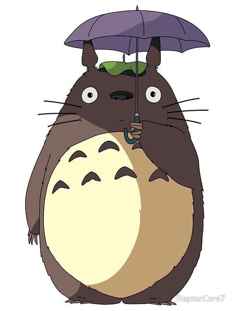 Totoro Leaf Umbrella, Totoro With Leaf, Totoro Leaf, Umbrella Crochet, Totoro Drawing, Totoro Umbrella, Leaf Umbrella, Drawing Stickers, Umbrella Drawing