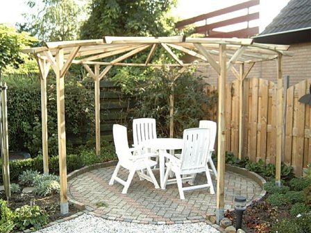 A Patio Circle for a Pergola Bluebell Garden, Circular Pergola, Wisteria Arbor, Arbor Ideas, Lady Cave, Pergola Decorations, Circular Patio, Grape Trellis, Garage Pergola