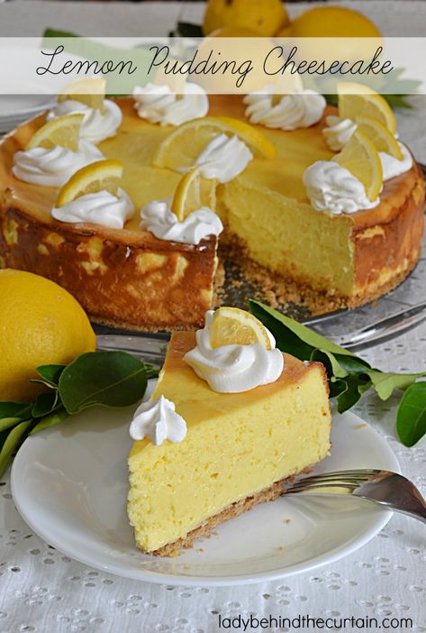 Lemon Pudding Cheesecake Lemon Pudding Cheesecake, Cinnamon Christmas Cookies, Desserts Cheesecake, Brunch Board, Lemon Tarts, Pudding Cheesecake, Dessert Pie, Quick Bites, Cheesecake Lovers