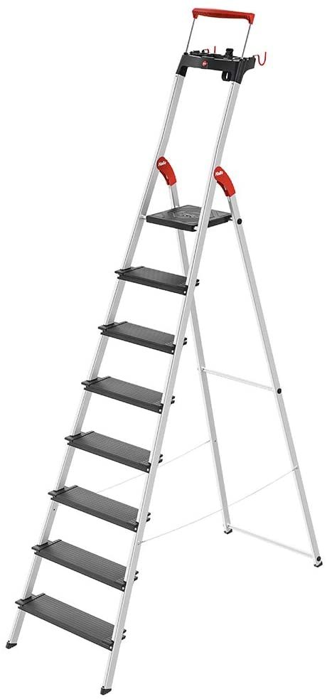 Hailo 0850-827 L100 Pro, 8-Ft Folding Lightweight Aluminum Step Platform Ladder, Black - - Amazon.com Safety Ladder, Platform Ladder, Barn Living, Aluminium Ladder, Step Ladders, Multifunctional Storage, High Tech Gadgets, Step Ladder, Storage Tray