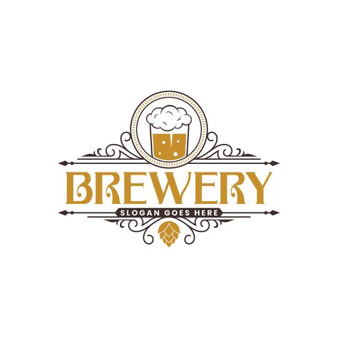 Download this Premium Vector about Premium Brewery Beer Vintage Logo Design and discover more Professional Graphic Resources on Freepik. #freepik #vector #beer #beerlogo #craftbeer #brewery #brewing Beer Logo Design, Home Brewery, Brewery Design, Beer Logo, Beer Company, Company Logo Design, Vintage Logo Design, Vintage Beer, Brewing Company