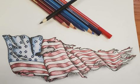 Tattered flag pencil art for a tattoo design. Flag Sketch, American Flag Tattoo Stencil, How To Draw A Flag In The Wind, Tattered Flag Tattoos For Men, Ripped Skin Flag Tattoo, Tattered Flag Tattoo, Tattered American Flag Tattoo, Faded American Flag Tattoo, Tattered American Flag Drawing