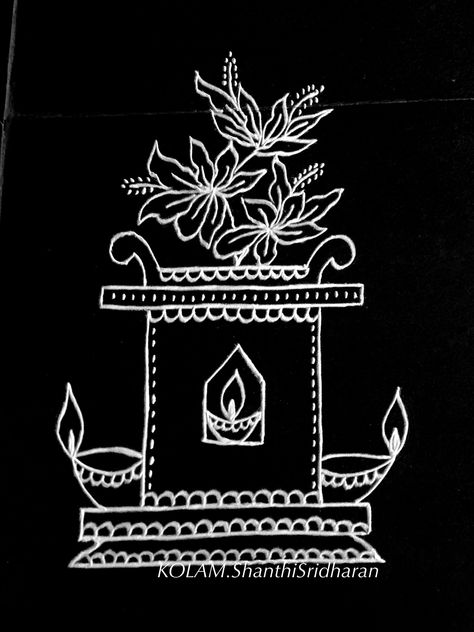 Thulasi Madam, Tulsi Rangoli, Margali Kolam, Latest Rangoli Designs, Warli Paintings, Simple Rangoli Designs, Hindu Symbols, Free Hand Designs, Pooja Decoration