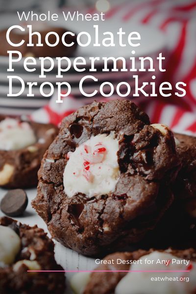 Bring these delicious Whole Wheat Chocolate Peppermint Drop Cookies to any party and surprise the guests with the whole wheat flour in them. Chocolate Peppermint Drop Cookies, Cookies With Wheat Flour, Cookies With Whole Wheat Flour, Chocolate Peppermint Cookies, Vegan Baking Recipes, Christmas Biscuits, Cookies Pastry, Peppermint Cookies, Delicious Cookie Recipes