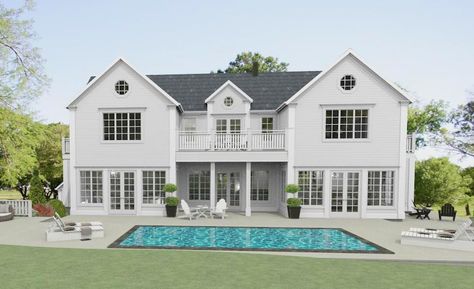 Modern Renovation Before And After, New England Hus, Hamptons Facade, Queenslander Renovation, American Style House, New England Cottage, Home Designs Exterior, Self Build Houses, Modern Colonial