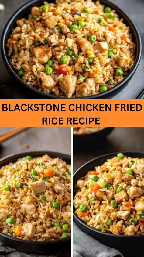 Black Stone Chicken Fried Rice, Black Stone Fried Rice, Fried Rice Recipe Blackstone, Blackstone Chicken Fried Rice, Chicken Fried Rice On Blackstone Griddle, Blackstone Fried Rice Recipe, Blackstone Fried Rice, Best Chicken Fried Rice, Blackstone Chicken