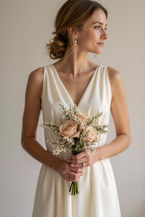 bridesmaid bouquet minimalist Small Bouquet Of Flowers Wedding, Simply Wedding Bouquets, Simple Wildflower Bridesmaid Bouquet, One Stem Bouquet, Flower Bouquet Small Simple, Dainty Bridesmaid Bouquets, Simple Wedding Bouquet Summer, Petite Bouquet Wedding, Bridal Flowers Bouquet Simple