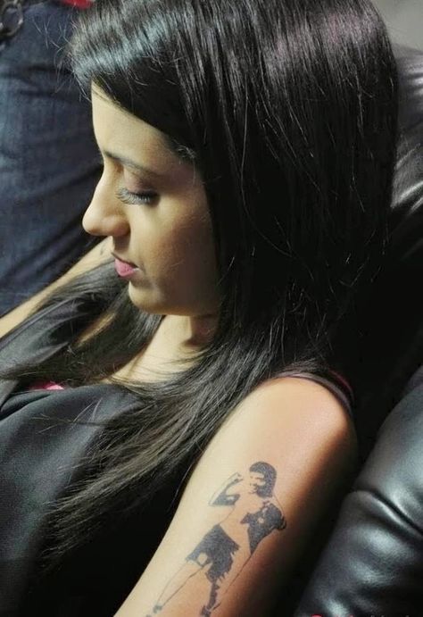 Trisha Tattoo, Disney Character Names, Trisha Actress, Krishna Tattoo, Fall Video, South Film, Camera Tattoo, Trisha Krishnan, Hot Tattoos