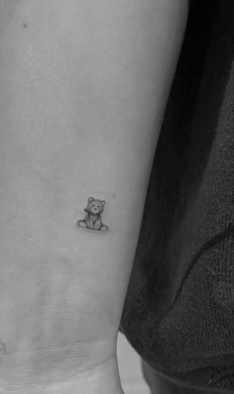 Bear Mini Tattoo, Teddy Bear Face Tattoo, Dainty Bear Tattoo, Mini Teddy Bear Tattoo, Fine Line Teddy Bear, Fine Line Teddy Bear Tattoo, Tiny Teddy Bear Tattoo, Small Teddy Bear Tattoo, Tiny Bear Tattoo