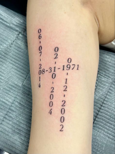 tattoo with a crossword-style of birthdates! Crossword Tattoo, Family Tattoo, Style Tattoo, Family Tattoos, Tattoo Placement, Arm Tattoo, I Tattoo, Small Tattoos, Tatting