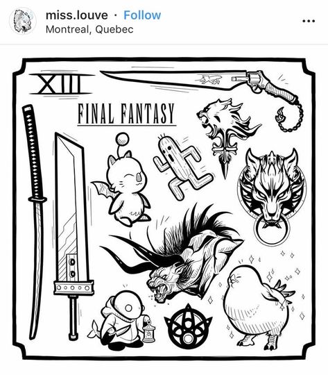 Final Fantasy Tattoo, Drawing Ipad, Tattoo Sleeve Filler, Beetle Tattoo, Nerd Tattoo, Video Game Tattoo, Funky Tattoos, Chest Tattoos For Women, Spooky Tattoos