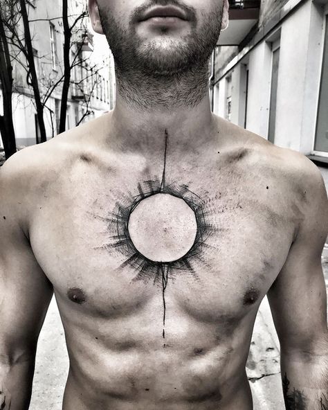 Abstract But Very Cool Chest Tattoo Tattoos Torso, Chest Neck Tattoo, Owl Tattoo Chest, Infected Tattoo, Family First Tattoo, Model Tattoo, Torso Tattoos, Cool Chest Tattoos, Inspiration Tattoos