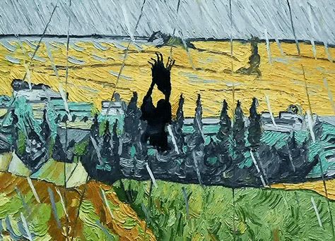 Loving Vincent (2017) Moving Illustration, Loving Vincent, Gael Garcia, Van Gogh Art, Starry Night Van Gogh, Modern Art Paintings, Beautiful Gif, Night Art, Sketch Painting