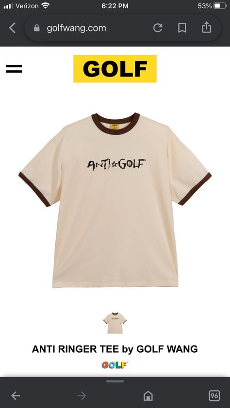 Golf Wang, Clothing Shopping, Ringer Tee, Tyler The Creator, Golf, Mens Graphic Tshirt, Mens Tshirts, Mens Tops, T Shirt