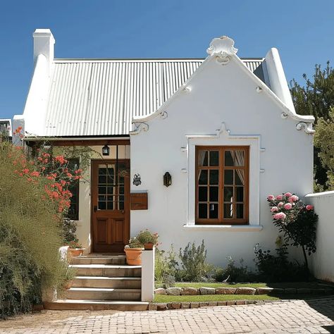 DESIGN BADDIE Let’s Explore the Cape Vernacular Style of South Africa Cape Vernacular Style Homes, Modern Cape Dutch Architecture, South Africa House Design, Mexico Homes, British West Indies Style, Old Style House, Modern Cape, South African Homes, Cape Dutch