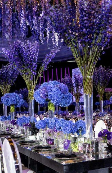 Blue and Purple Wedding 1 Stars Wedding Theme, Pink Yellow Weddings, Blue And Purple Wedding, Wedding Color Schemes Purple, Royalty Theme, Wedding Color Palette Ideas, Star Themed Wedding, Blue Purple Wedding, Hydrangea Wallpaper