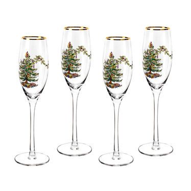 Spode Christmas Tree Champagne Fluted Glasses Set of 4 Christmas Tree Champagne, Christmas Tree Collection, Flute Glasses, Champagne Flute Set, Champagne Flute Glasses, Christmas Tree Set, Spode Christmas Tree, Spode Christmas, Style Baroque