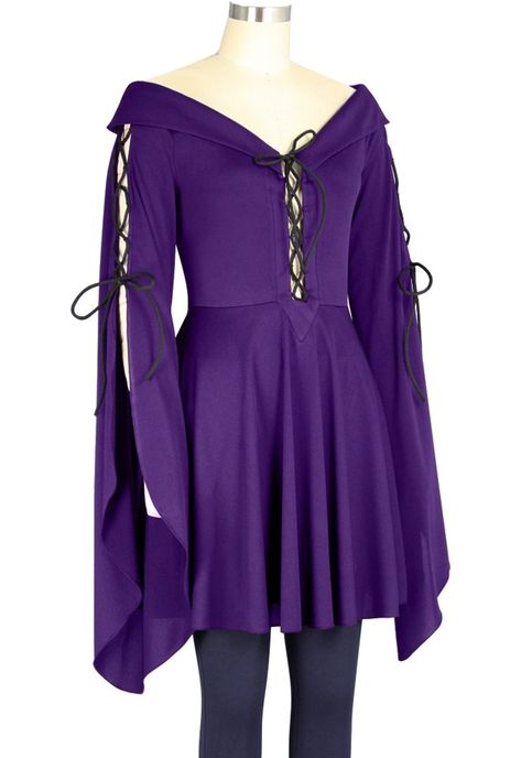 Medevil Laced Top | ChicStar Purple Gothic, Purple Tunic, Dress Up Day, Lace Up Top, Perfect Blouse, Gothic Steampunk, Purple Fashion, Fashion Tops, Long Length