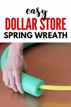 Cheap Christmas Wreaths, Pool Noodle Christmas Wreath, Spring Wreaths For Front Door Diy, Cheap Wreaths, Front Door Wreaths Diy, Pool Noodle Wreath, Decorate For Spring, Front Door Diy, Pool Noodle Crafts