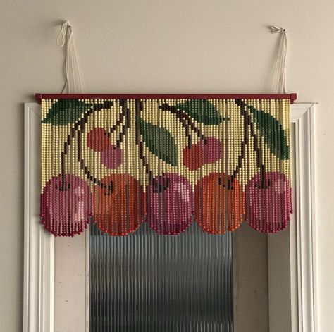 Beaded Cherry, Rooms Ideas, Beaded Curtains, Crochet Diy, Apartment Inspiration, Dream Decor, Dream House Decor, Apartment Ideas, Aesthetic Room Decor