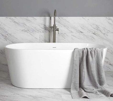 Bathtubs, Soaking Tubs & Clawfoot Tubs | Pottery Barn Concrete Bathtub, Standing Tub, Copper Bathtubs, Outdoor Dinnerware, Primary Bath, Traditional Baths, Small Entryways, Earth Design, Freestanding Bathtub