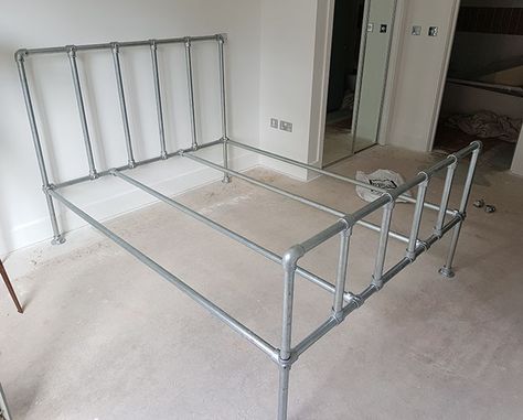 Camden industrial bed frame kit - Small double - Simplified Building Urban Industrial Bedroom, Pipe Bed Frame, Modern Industrial Bedroom, Industrial Bed Frame, Pipe Bed, Industrial Bedroom Furniture, Industrial Bed, Industrial Windows, Unique Furniture Pieces