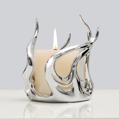 XTENDED iDENTiTY Flaming Candle, Silver Objects, Design Object, Acrylic Decor, Apartment Decor Inspiration, Ceramics Ideas Pottery, Authentic Design, Aesthetic Room Decor, Interior Architecture Design