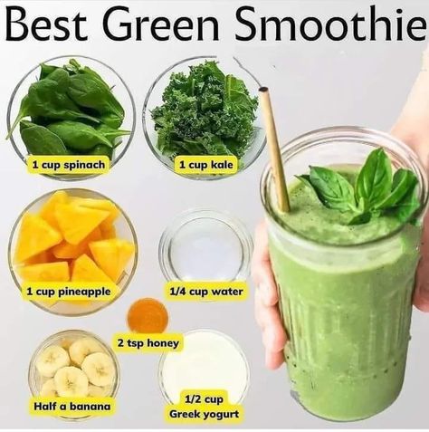 #ctto #smoothierecipes... - Christine Mae Pepito Gelbolingo Easy Healthy Smoothie Recipes, Healthy Diet Smoothies, Resep Smoothie, Best Green Smoothie, Easy Healthy Smoothies, Smoothie Recipes Healthy Breakfast, Kale Smoothie, Smoothie Drink Recipes, Smoothie Challenge