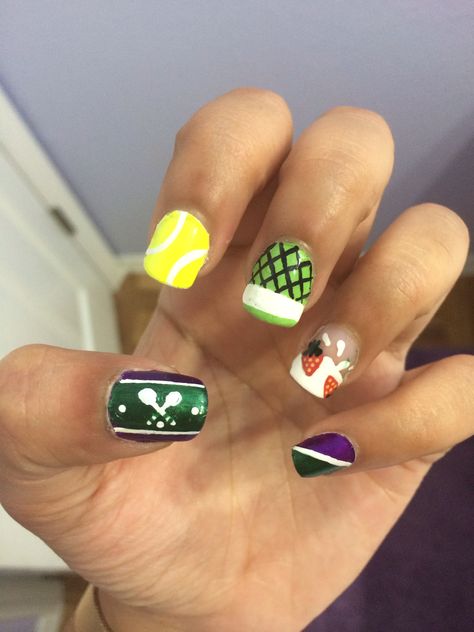 Wimbledon tennis nail art!!! Tennis Nails, Sports Nail Art, Sports Nails, Wimbledon Tennis, Inspired Nails, Tennis Fashion, Nail Stamping, Wimbledon, Trendy Nails