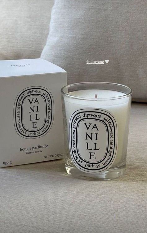 image credit to @niajay_ Beautiful diptyque candle at: https://amzn.to/3SsniQA Dyptique Candles, Diptyque Candles, Vanilla Scented Candles, House Essentials, Vanilla Candle, Candle Aesthetic, Vanilla Latte, Candle Collection, Birthday Wishlist