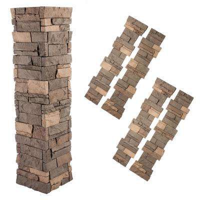 Stacked Stone 1-1/2 in. x 11-1/2 in. Stratford Faux Pillar Panel (4-Pack) Faux Stone Veneer, Faux Stone Siding, Stone Veneer Panels, Brick Face, Cedar Posts, Copper Highlights, Porch Columns, Brick Paneling, Brick Veneer