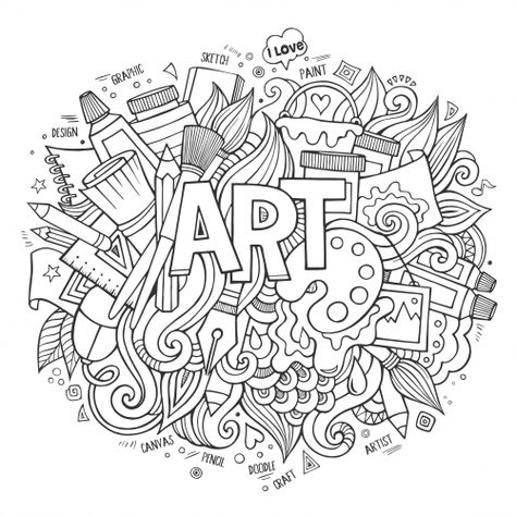 Art Black and White Doodle Page - KidsPressMagazine.com Word Doodles, Book Printables, Classe D'art, White Doodle, Doddle Art, Doodle Pages, Doodle Art Drawing, Doodle Inspiration, Black And White Artwork