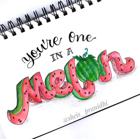 Watermelon Chalkboard Art, Watermelon Font, Watermelon Journal, Watermelon Doodle, Watermelon Quotes, Watermelon Lettering, Watermelon Drawing, Calligraphy Quotes Doodles, Watermelon Theme