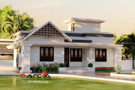 Single Floor Home Design, Simple House Exterior Design, Affordable House Design, Small Home Design, 1000 Sq Ft, My House Plans, House Roof Design, Kerala House, Modern Small House Design