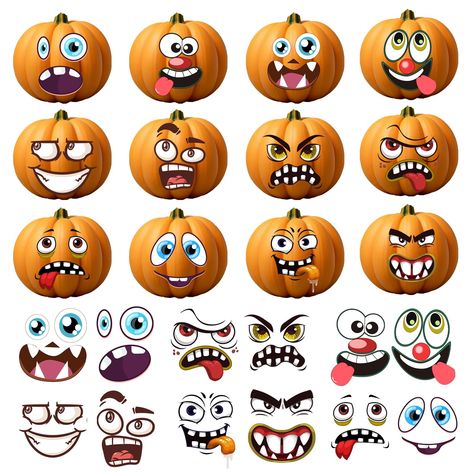 PRICES MAY VARY. Pumpkin decorating stickers: Our package includes 24 sheets of 5"x3" small pumpkin face stickers and 48 packs of cute and adorable face expression stickers in 12 designs, providing ample quantity to meet all your pumpkin decoration needs. Premium pumpkin decorating kit materials: Crafted from premium materials, our Halloween pumpkin sticker set is acid-free, semi-gloss vinyl, self-adhesive, and waterproof. They can be easily applied to any surface indoors or outdoors, and their Pumpkin Decorating Kits, Toddler Decor, Halloween Pumpkin Carving Stencils, Pumpkin Stickers, Halloween Pumpkin Designs, Pumpkin Carvings Stencils, Halloween Painting, Toddler Halloween, Halloween Pumpkins Carvings