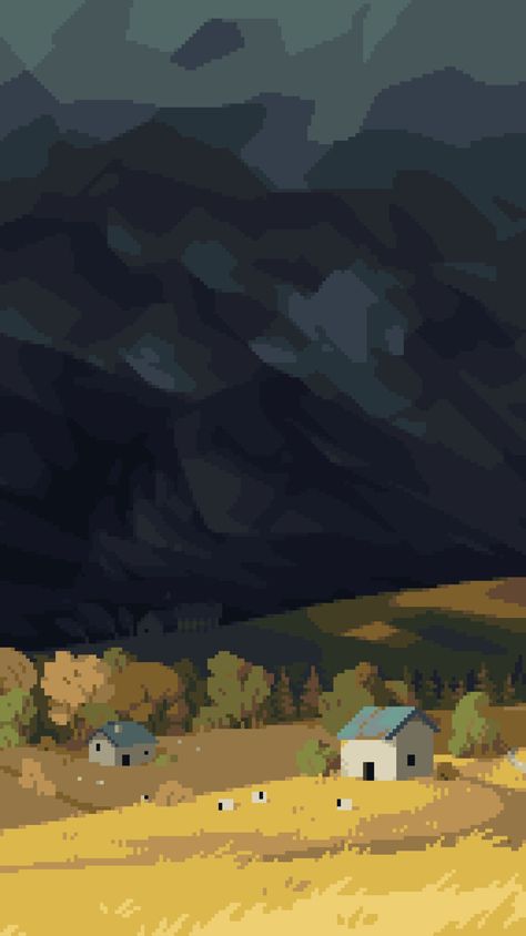 Tiny Pixel Art, Art Widgets, Pixel Life, Pixel Aesthetic, Pixel Art Reference, Large Landscape Painting, Pixel Art Landscape, 1 Pixel, Pixel Art Background