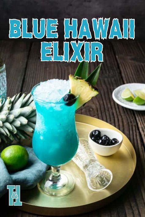 Transport your guests to a tropical underworld with this Blue Hawaii Elixir, a vibrant and spooky cocktail perfect for Halloween parties. This chilling Halloween drink adds a splash of color and mystery to your party. #halloweendrinks #halloweencocktails #halloweendrinksalcohol Blue Hawaiian Cocktail, Blue Hawaii Cocktail, Life On The Beach, Hawaiian Cocktails, Halloween Party Drinks, Traditional Margarita, Halloween Drinks Alcohol, Halloween Drink, Good Rum