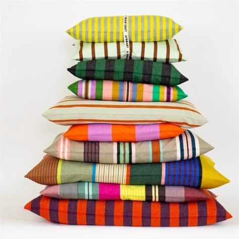 Striped Cushions, Deco Boheme, Textile Crafts, Curated Design, World Crafts, Striped Fabrics, Latin America, Soft Furnishings, Guatemala