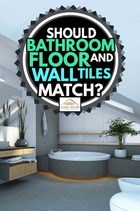 Bathroom Design: Matching Floor and Wall Tiles Bathroom With Gray Floor, Bathroom Big, Tiles For Bathroom, Large Tile, Tile Projects, Big Bathrooms, Grey Flooring, Bathroom Wall Tile, Bathroom Floor Tiles