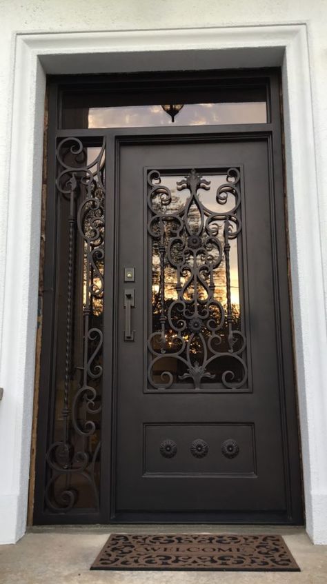 Metal Home Door, Front Steel Door Design, Front Door Iron Design, Get Design Home Iron, Metallic Doors Design, Steel Doors Design, Metal Door Design Entrance, Iron Doors Entrance Front Entry, Iron Door Design Modern Entrance