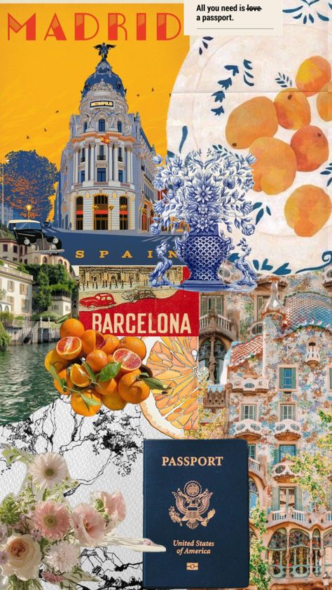 Summer In Spain Aesthetic, Spanish Collage, Spain Collage, Spain Wallpaper, Spain Vibes, Spanish Aesthetic, Spanish Vibes, Spain Aesthetics, Europe Wallpaper