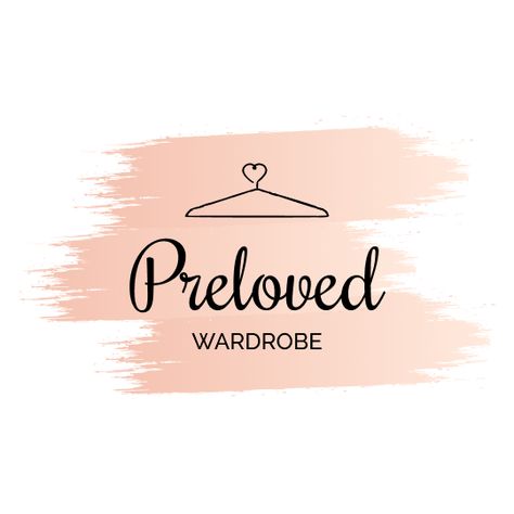 Preloved Wardrobe Logo brandinglogo #editdesign☀️. Preloved Clothes Name Ideas, Pre Loved Clothes Logo, Thrift Clothes Logo, Preloved Clothes Logo, Clothing Business Logo Ideas, Thrift Logo, Thrift Aesthetic, Sewing Logo Design, Shop Board