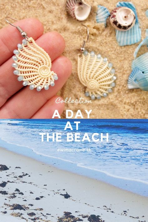 Crochet Seashell Applique, Macrame Seashell, Macrame Shell, Macrame Earrings Tutorial, Micro Macrame Tutorial, Macrame Bracelet Patterns, Macrame Knots Pattern, Crochet Jewelry Patterns, Mini Macrame