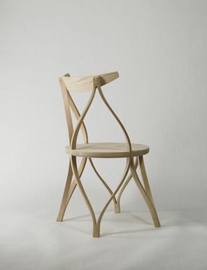 Steam bent wood chair from Studio Dohoon Bentwood Furniture, Bend Chair, Wood Bending, Thesis Inspiration, Steam Bending Wood, Wood Chair Diy, How To Bend Wood, Wood Chair Design, Chair Stool