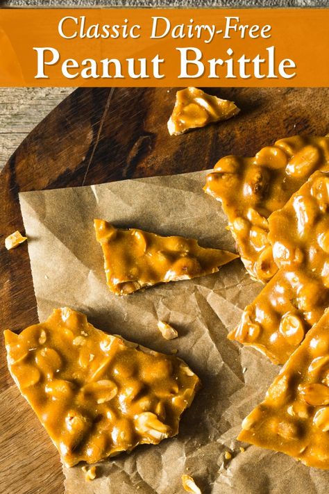 Dairy Free Peanut Brittle, Gluten And Dairy Free Candy, Dairy Free Candy Recipes, Vegan Gluten Free Christmas Dinner, Vegan Brittle, Vegan Peanut Brittle, Keto Halloween, Safe Meals, Vegan Christmas Desserts