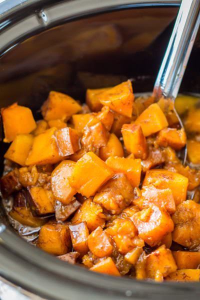 Slow Cooker Cinnamon Sugar Butternut Squash #holidayrecipe #butternutsquash #cinnamonsugar Halloween Crockpot Food, Halloween Crockpot Dinner, Crockpot Halloween Recipes, Halloween Crockpot Recipes, Butternut Squash Slow Cooker, Fall Slow Cooker, Zucchini Zoodles, Fall Slow Cooker Recipes, The Magical Slow Cooker